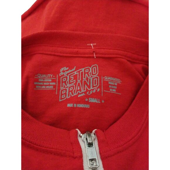 Retro Brand Maryland Short Sleeve Zip Up Red Top Size Small - Picture 4 of 4